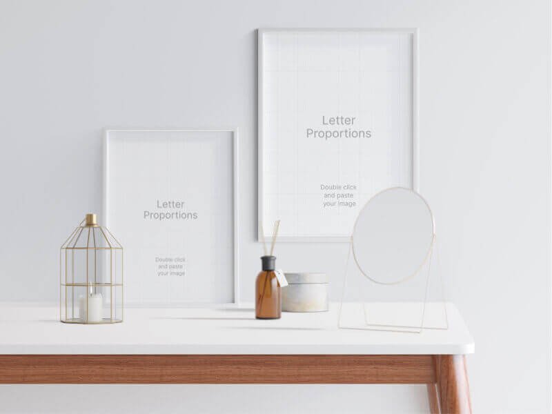 Frames Frame mockups in a clean environment