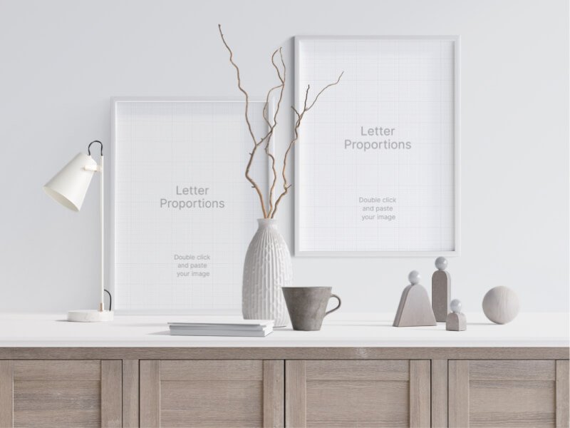 Frames Frame mockups in a clean environment