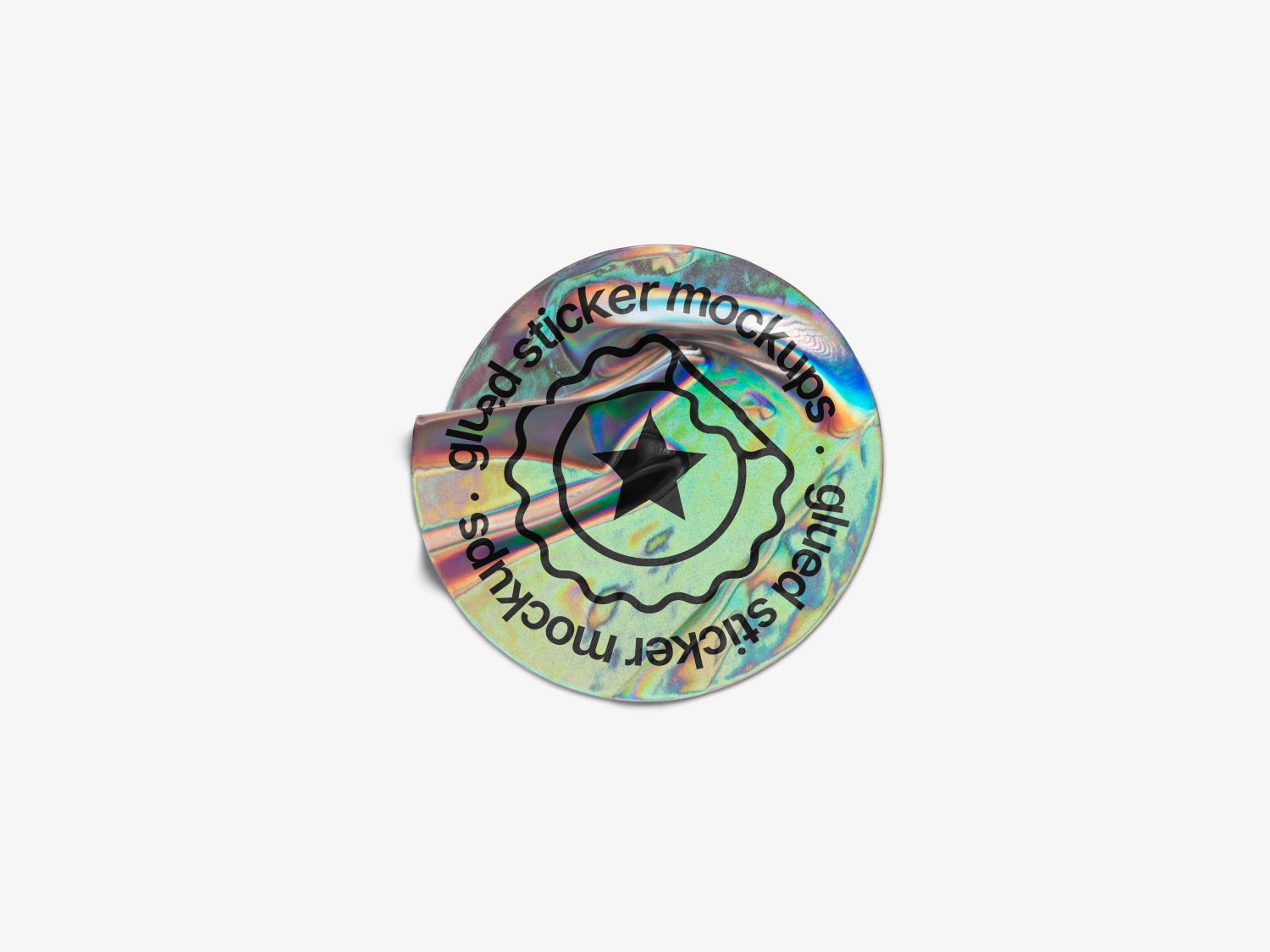 Holographic Sticker Mockups 40 high-resolution holographic sticker mockups
