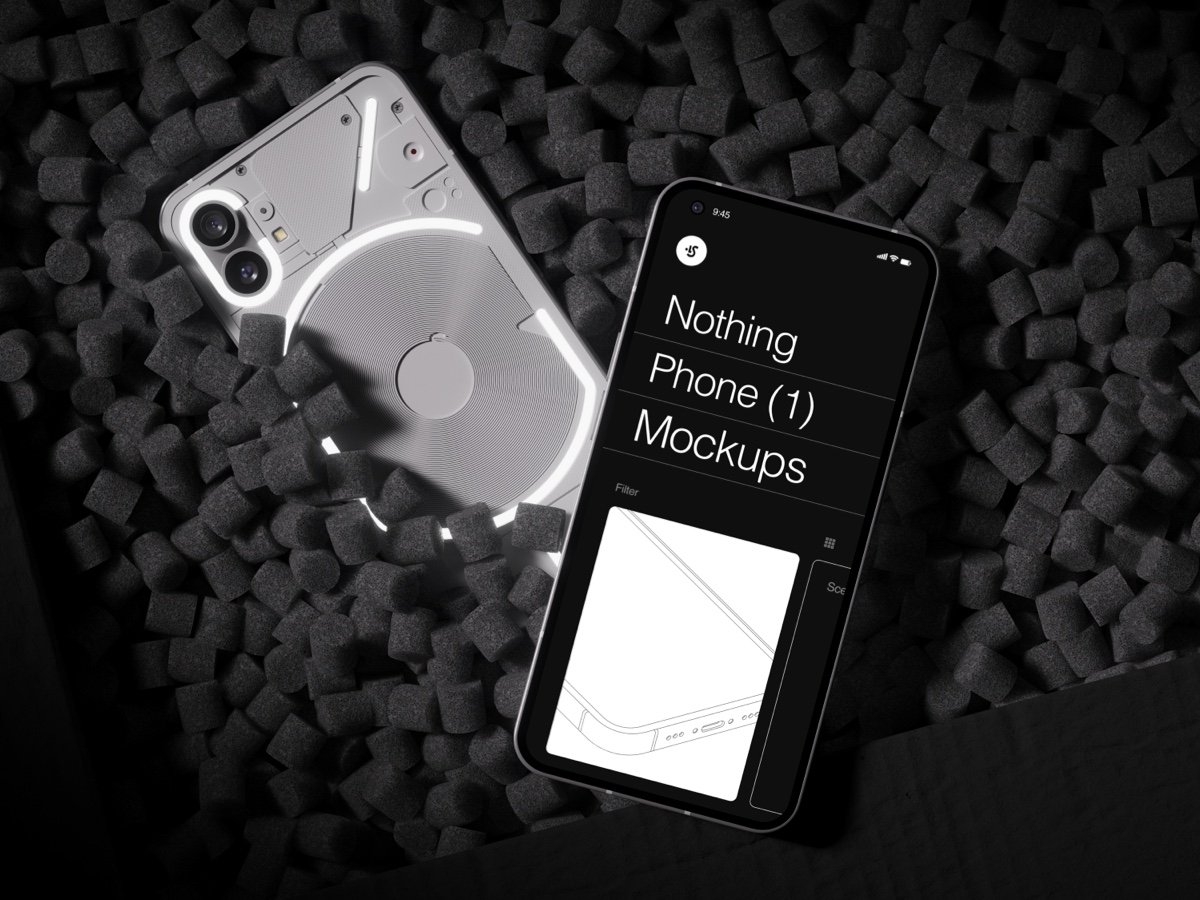 C-Mockups: Nothing Phone (1) Sophisticated mockups in sleek surroundings 