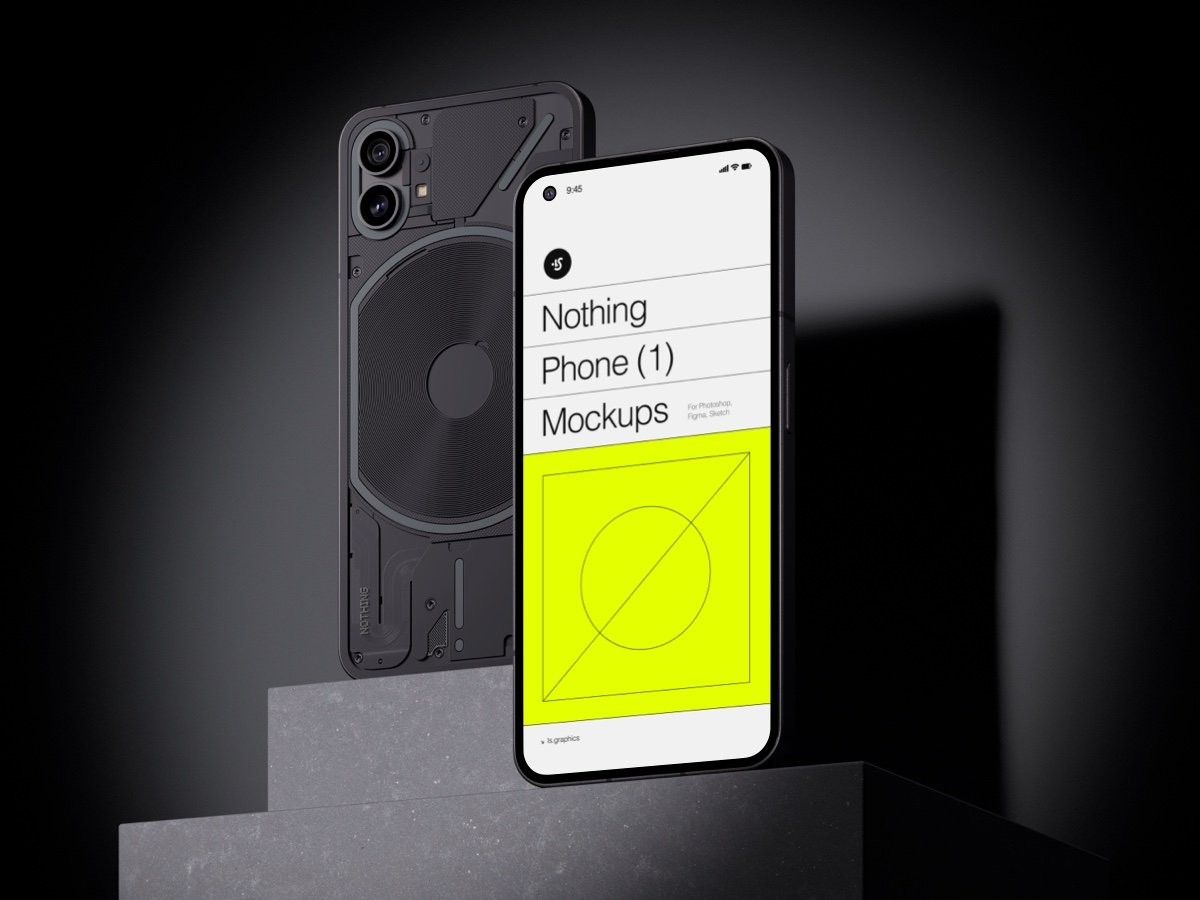 C-Mockups: Nothing Phone (1) Sophisticated mockups in sleek surroundings 